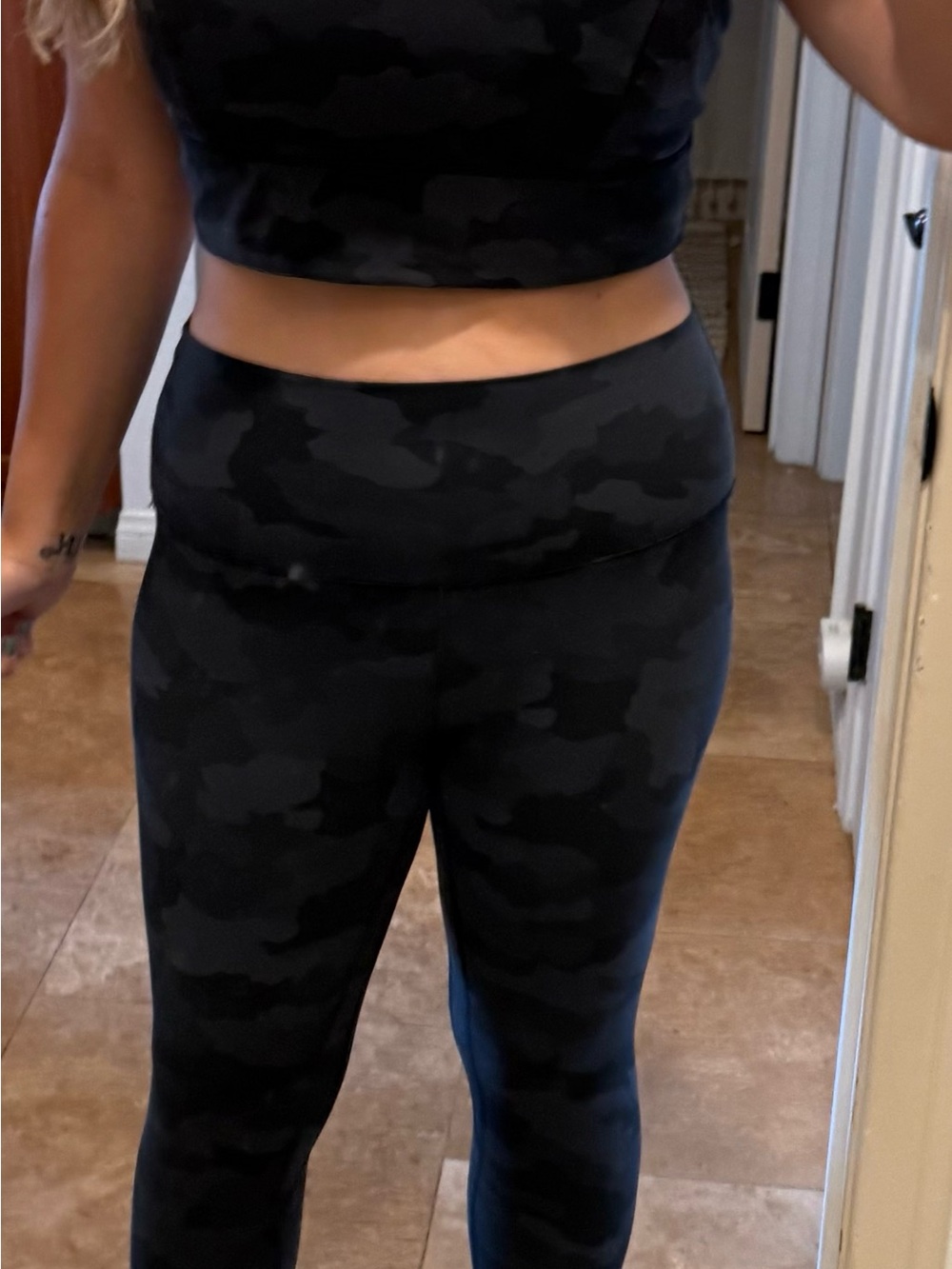Black Camo Strappy Sports Bra and Legging Lululemon Set - Picture 3 of 6